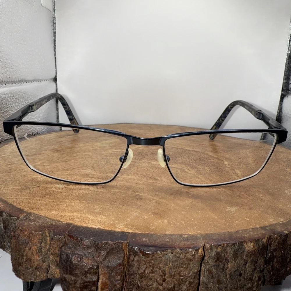Jhane Barnes‎ Nano Eyeglass Frames 55-16-140 Gunmetal Blue Accent Designer